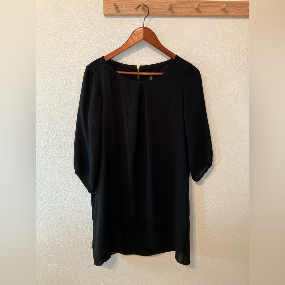 LBD - H&M Black Shift Dress with Gold Zipper